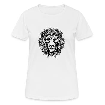 Löwe Löwenkopf Raubtier - Frauen T-Shirt atmungsaktiv - Weiß - Vorne - AI Model Female 172 dark (172cm)