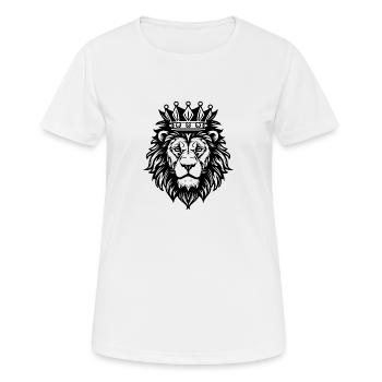 Löwe Löwenkopf Raubtier - Frauen T-Shirt atmungsaktiv - Weiß - Vorne - AI Model Female 172 dark (172cm)