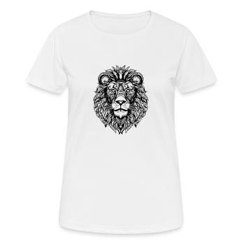 Löwe Löwenkopf Raubtier - Frauen T-Shirt atmungsaktiv - Weiß - Vorne - AI Model Female 172 dark (172cm)