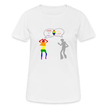 Liebe ist bunt - Frauen T-Shirt atmungsaktiv - Weiß - Vorne - AI Model Female 172 dark (172cm)