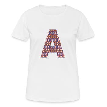 Monogram Letter A- geometric pattern - Women's Breathable T-Shirt - white - Front - AI Model Female 172 dark (172cm)