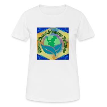 Umwelt - Frauen T-Shirt atmungsaktiv - Weiß - Vorne - AI Model Female 172 dark (172cm)