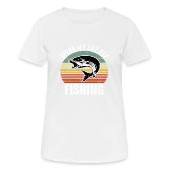 Passer ma vie pour la pêche - T-shirt respirant Femme - blanc - Devant - AI Model Female 172 dark (172cm)