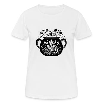 Kessel Magisch Hexe Halloween - Frauen T-Shirt atmungsaktiv - Weiß - Vorne - AI Model Female 172 dark (172cm)