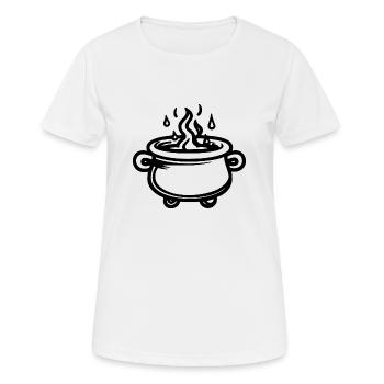 Kessel Magisch Hexe Halloween - Frauen T-Shirt atmungsaktiv - Weiß - Vorne - AI Model Female 172 dark (172cm)