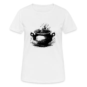 Kessel Magisch Hexe Halloween - Frauen T-Shirt atmungsaktiv - Weiß - Vorne - AI Model Female 172 dark (172cm)