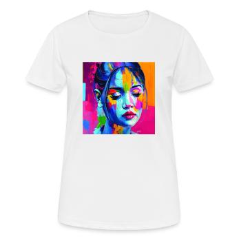 farbiges Gesicht - in Gedanken - Frauen T-Shirt atmungsaktiv - Weiß - Vorne - AI Model Female 172 dark (172cm)
