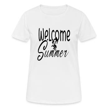 Bienvenue été - T-shirt respirant Femme - blanc - Devant - AI Model Female 172 dark (172cm)