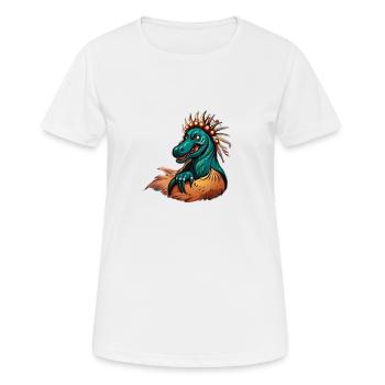 Retro vintage cartoon dinosaur head - Women's Breathable T-Shirt - white - Front - AI Model Female 172 dark (172cm)
