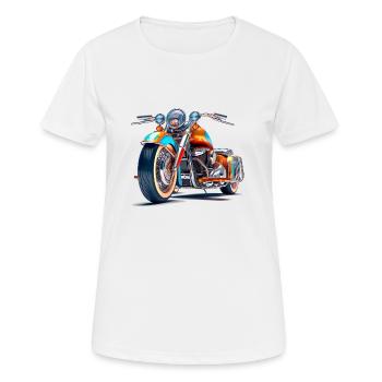 Avec le tricycle, profitez de la nature - T-shirt respirant Femme - blanc - Devant - AI Model Female 172 dark (172cm)
