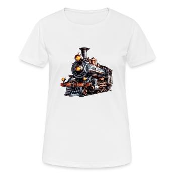 Die Dampflock, ein historisches Relikt - Frauen T-Shirt atmungsaktiv - Weiß - Vorne - AI Model Female 172 dark (172cm)