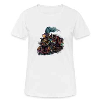 Passion for a steam locomotive - Women's Breathable T-Shirt - white - Front - AI Model Female 172 dark (172cm)
