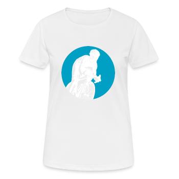 Fahrrad Biking Biker - Frauen T-Shirt atmungsaktiv - Weiß - Vorne - AI Model Female 172 dark (172cm)