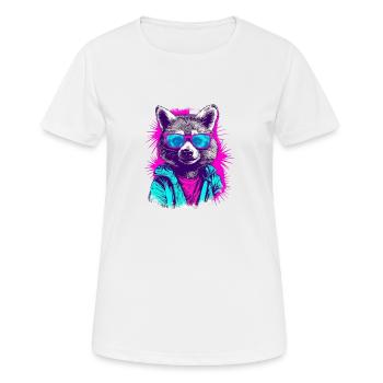80er - Frauen T-Shirt atmungsaktiv - Weiß - Vorne - AI Model Female 172 dark (172cm)