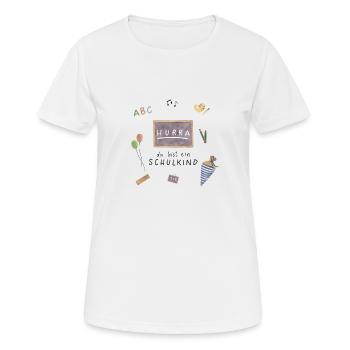 Schulkind - Frauen T-Shirt atmungsaktiv - Weiß - Vorne - AI Model Female 172 dark (172cm)
