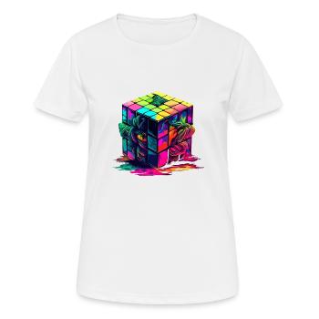 Cube - T-shirt respirant Femme - blanc - Devant - AI Model Female 172 dark (172cm)