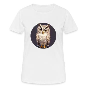Chouette chevêche - T-shirt respirant Femme - blanc - Devant - AI Model Female 172 dark (172cm)