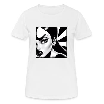 Monochrome Pop Art - T-shirt respirant Femme - blanc - Devant - AI Model Female 172 dark (172cm)