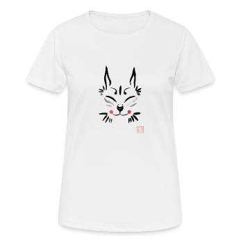 Kitsune Maske - Frauen T-Shirt atmungsaktiv - Weiß - Vorne - AI Model Female 172 dark (172cm)