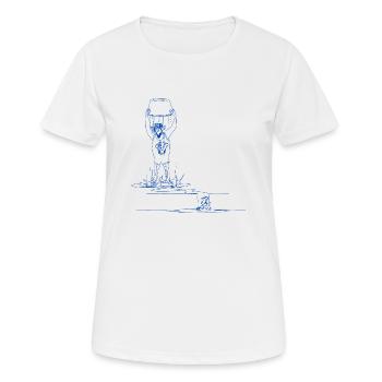 Chimpanzé et eau - T-shirt respirant Femme - blanc - Devant - AI Model Female 172 dark (172cm)