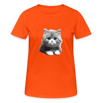 Kitten Domestic Cat Cat Pet Cat Owner - Women's Breathable T-Shirt - neon orange - Front - AI Model Female 172 dark (172cm)