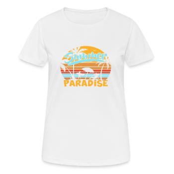 Summer Paradise - Frauen T-Shirt atmungsaktiv - Weiß - Vorne - AI Model Female 172 dark (172cm)