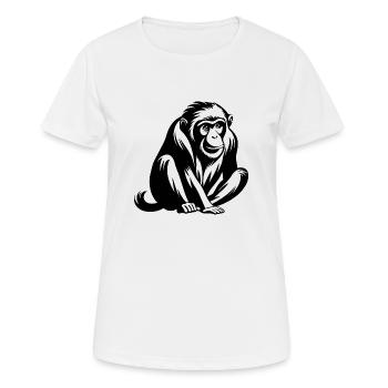 Singe Singe Visage de Singe Jungle - T-shirt respirant Femme - blanc - Devant - AI Model Female 172 dark (172cm)