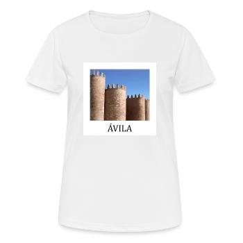 Mur d’Avila - T-shirt respirant Femme - blanc - Devant - AI Model Female 172 dark (172cm)