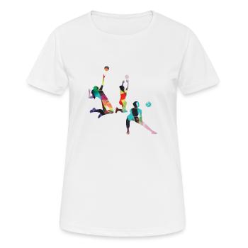 volley-ball,volleyballer,beachball,graffiti,coloré - T-shirt respirant Femme - blanc - Devant - AI Model Female 172 dark (172cm)