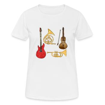 Musikinstrumente - Frauen T-Shirt atmungsaktiv - Weiß - Vorne - AI Model Female 172 dark (172cm)