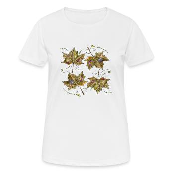 leaves - Women's Breathable T-Shirt - white - Front - AI Model Female 172 dark (172cm)