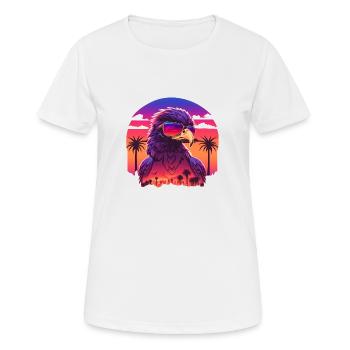 Synthwave eagle - Women's Breathable T-Shirt - white - Front - AI Model Female 172 dark (172cm)
