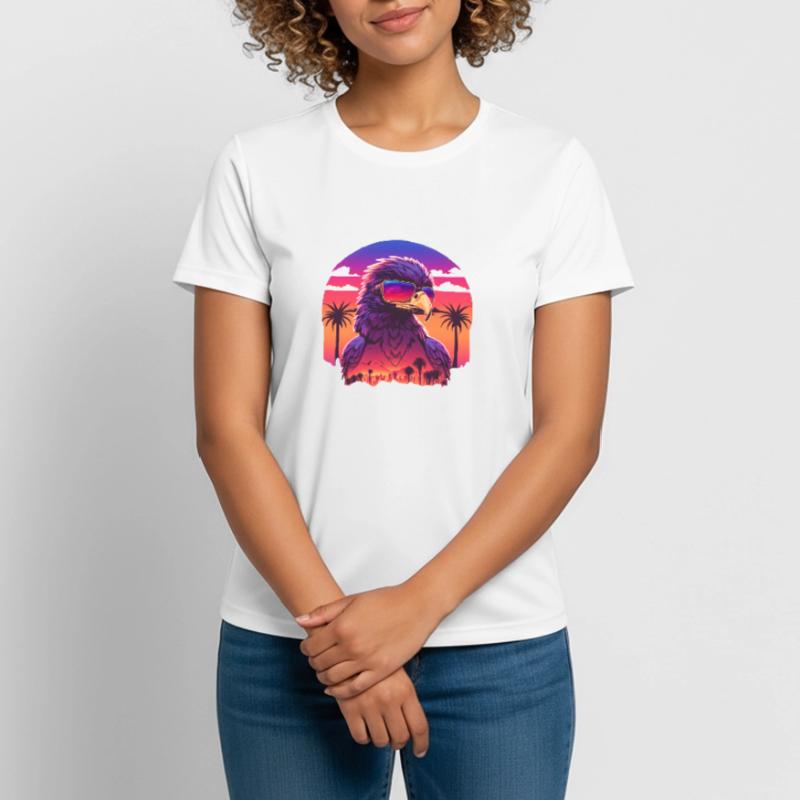 Synthwave eagle T-shirt respirant Femme