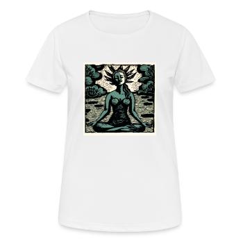 Yoga Padmasana vert - T-shirt respirant Femme - blanc - Devant - AI Model Female 172 dark (172cm)