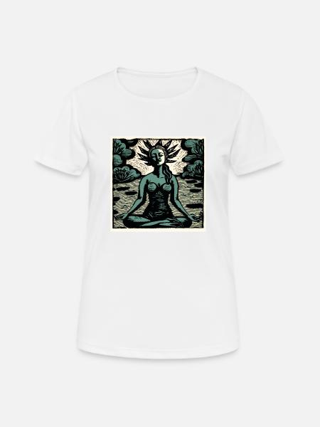 Yoga Padmasana green - Women's Breathable T-Shirt - white