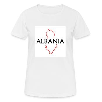 Landkarte von Albanien - Frauen T-Shirt atmungsaktiv - Weiß - Vorne - AI Model Female 172 dark (172cm)