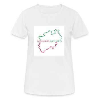 Nordrhein-Westfalen Karte - Frauen T-Shirt atmungsaktiv - Weiß - Vorne - AI Model Female 172 dark (172cm)