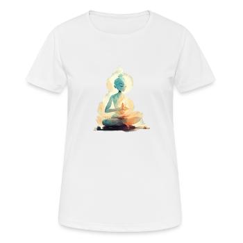 Yoga Padmasana - T-shirt respirant Femme - blanc - Devant - AI Model Female 172 dark (172cm)