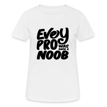 Chaque Pro était autrefois un Noob - T-shirt respirant Femme - blanc - Devant - AI Model Female 172 dark (172cm)