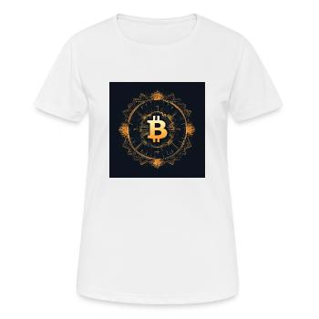 bitcoin logo modern stylish desgin black gold - Frauen T-Shirt atmungsaktiv - Weiß - Vorne - AI Model Female 172 dark (172cm)