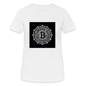 Logo bitcoin noir blanc moderne - T-shirt respirant Femme - blanc - Devant - AI Model Female 172 dark (172cm)