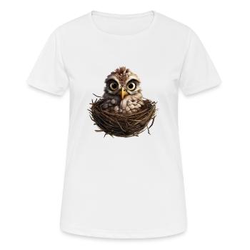 Le coucou dans le nid devenu trop petit - T-shirt respirant Femme - blanc - Devant - AI Model Female 172 dark (172cm)