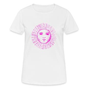 sonne gesicht spirit neon sonnengott liebe - Frauen T-Shirt atmungsaktiv - Weiß - Vorne - AI Model Female 172 dark (172cm)
