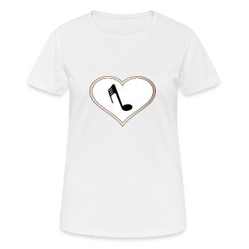 Liebesherz-Musik - Frauen T-Shirt atmungsaktiv - Weiß - Vorne - AI Model Female 172 dark (172cm)