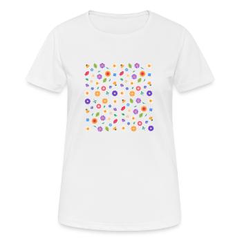 Motif floral - T-shirt respirant Femme - blanc - Devant - AI Model Female 172 dark (172cm)