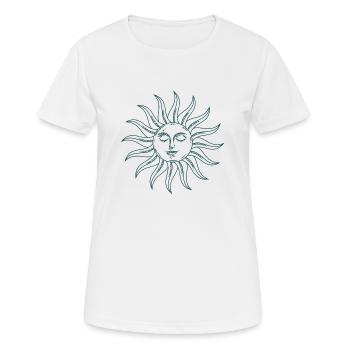 Géométrie Sacrée Yoga Soleil Face - T-shirt respirant Femme - blanc - Devant - AI Model Female 172 dark (172cm)