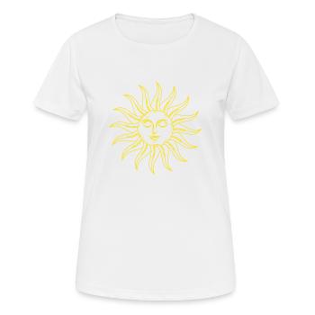 heilige geometrie yoga sonne gesicht sonnengesicht - Frauen T-Shirt atmungsaktiv - Weiß - Vorne - AI Model Female 172 dark (172cm)