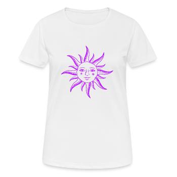 Soleil Face Sacrée Géométrie Yoga Spirituel - T-shirt respirant Femme - blanc - Devant - AI Model Female 172 dark (172cm)