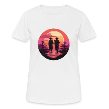 Synthwave japon hommes traditionnels - T-shirt respirant Femme - blanc - Devant - AI Model Female 172 dark (172cm)