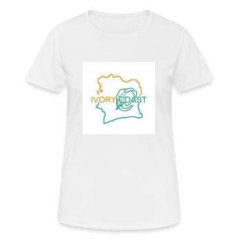 Carte de la Côte d’Ivoire - T-shirt respirant Femme - blanc - Devant - AI Model Female 172 dark (172cm)